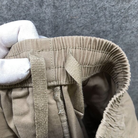 Uniqlo Cotton Relaxed Easy Ankle Pants Mens S Beige Pull On Drawstring - Picture 4 of 9